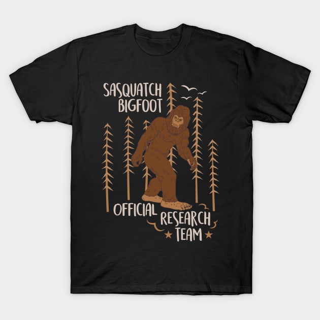 Sasquatch bigfoot official research team T-Shirt by Tesszero